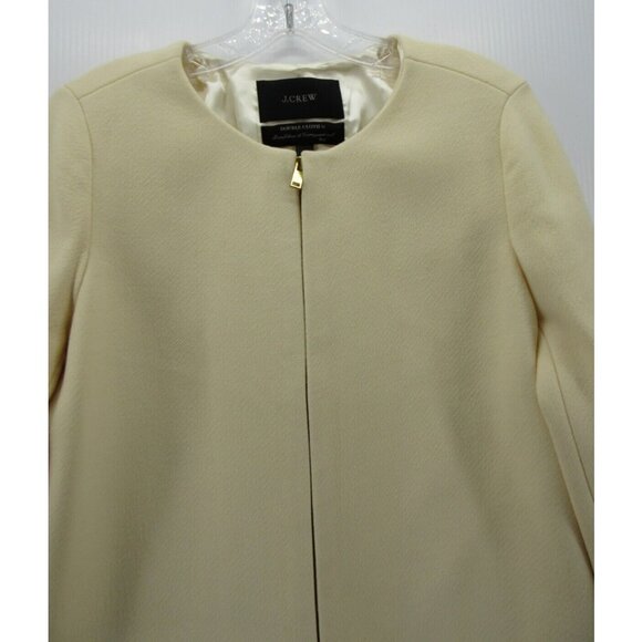 J Crew Jacket 10 Double Cloth Wool Coat Classic City Career Zip Up * - Picture 2 of 11